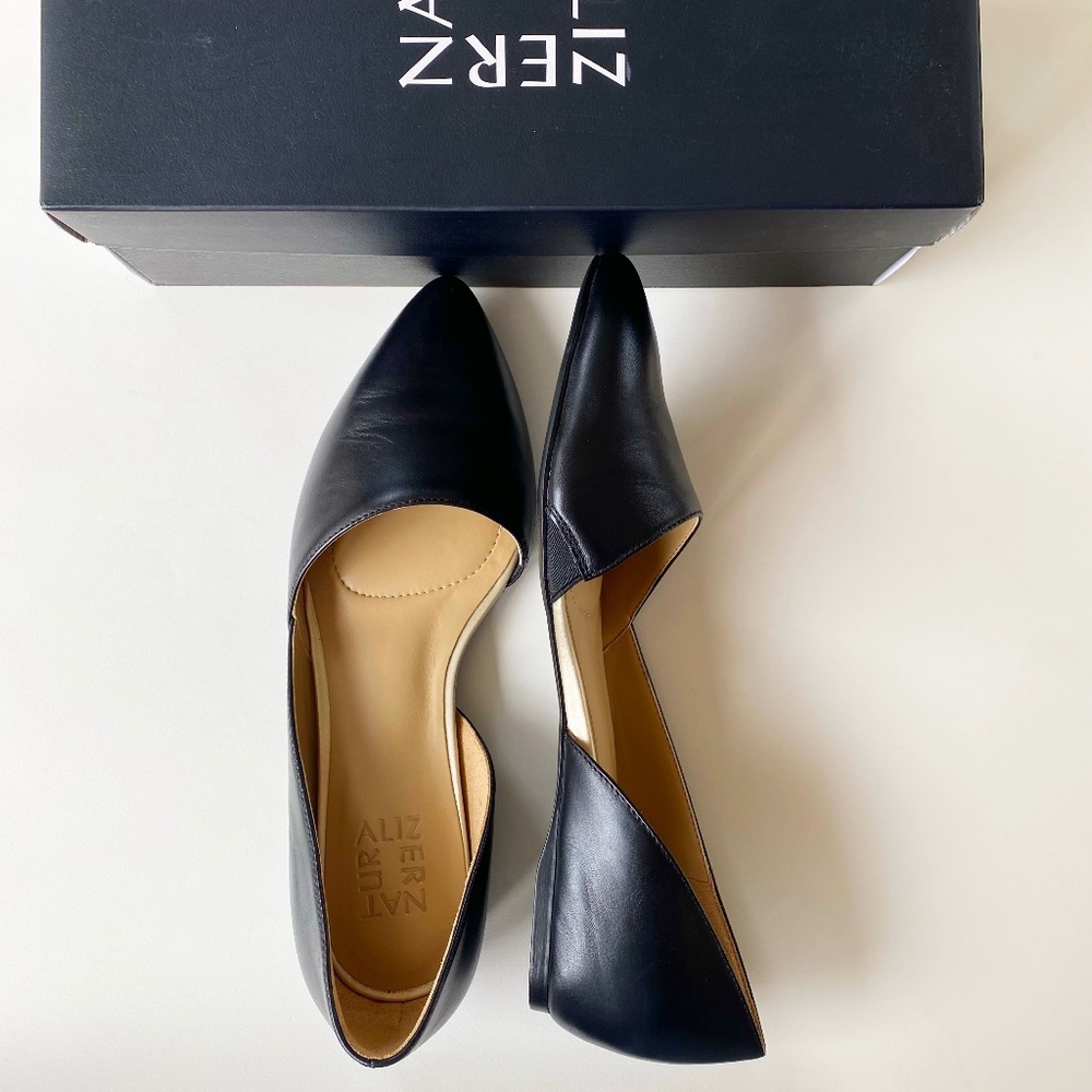 Naturalizer Samantha Black Leather Flats